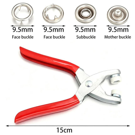 200PCS/Set Snaps Fasteners Sewing Buttons Metal Press Studs Tools Kit Plier Snap