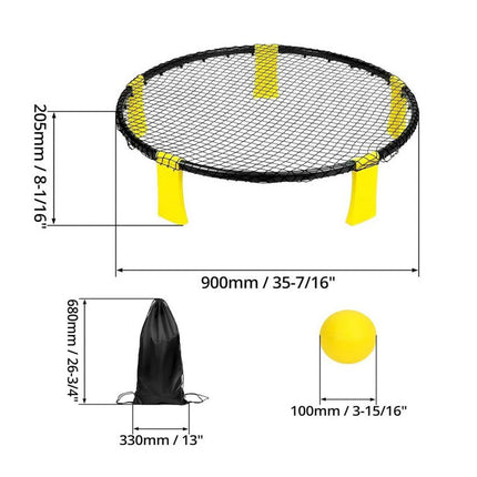 Outdoor Team Roundnet Game Set Beach Ball Games with Carrying Bag 3Balls Durable