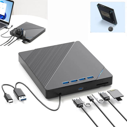 7-in-1 Slim External CD DVD Drive USB 3.0 Reader Writer Burner Player For Laptop