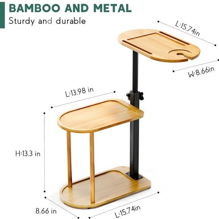Bamboo Shower Shelf Bathroom Rack Storage Organiser Caddy 3 Tier 360° Rotating