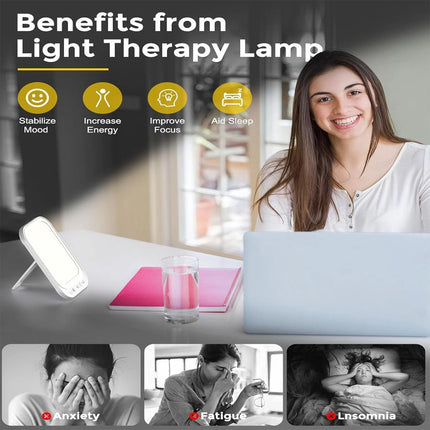 SAD Therapy Lamp Light UV Free 10000 Lux Sun Lamp Daylight Lamp W/ 3 Light Color