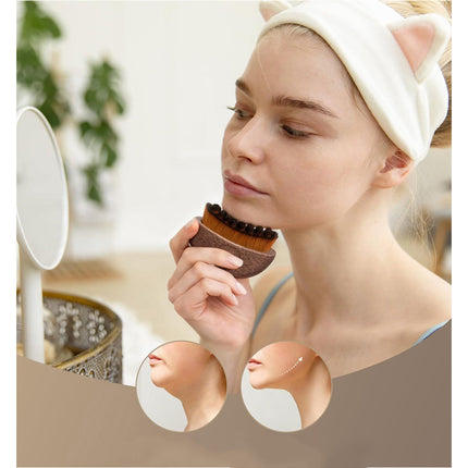 2Pack Red Peach Wood  Lymphatic Contour Face Brush, Dry Brushing Face Brush,Lymphatic Drainage Massage