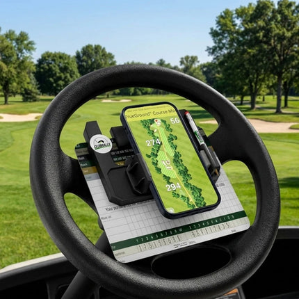 Golf Cart Steering Wheel Cell Phone Mount, Flip Up Phone Holder for Golf Cart St