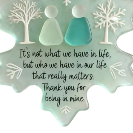 Snowflake Shaped Sea Glass Friendship Ornament Christmas Decoration Gifts