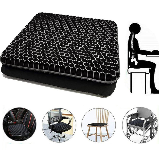 Double Layer Gel Honeycomb Seat Comfort Support Cushion Cooling Flex Pain Relief