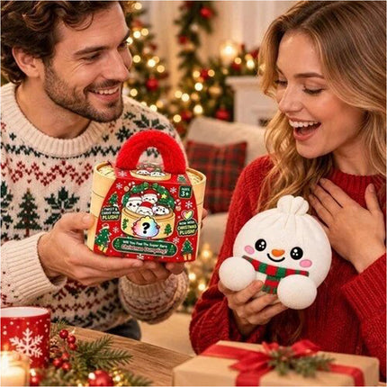 Christmas White bun with scarf Dumpling Ploofs Rainbow Plush Edition with Steamer