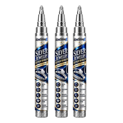 3Pcs Silver Jewellery Repair Pen,Silver Jewelry Repairs Touch-Up Pen,Chrome Marker