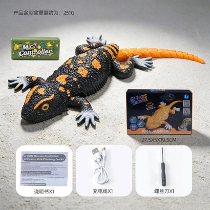 2.4G Remote Control Wall Climbing Lizard Toy with Realistic Movements, LED