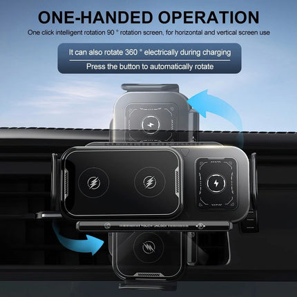 Universal Dual Coil Foldable Phone Holder Car Wireless Charger Car Phone Mount