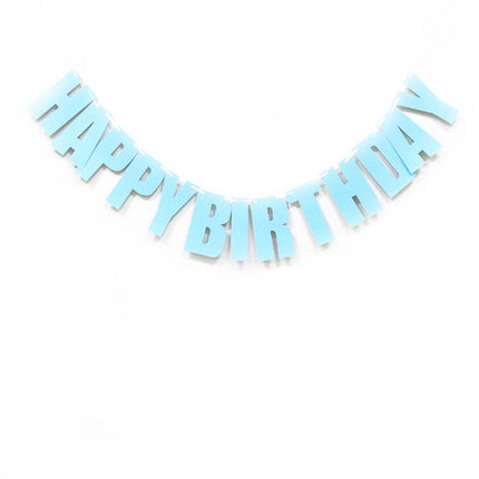 3 Pcs Happy Birthday Party Banner Flag Hanging Decoration Bunting Garland Blue Pink Clear
