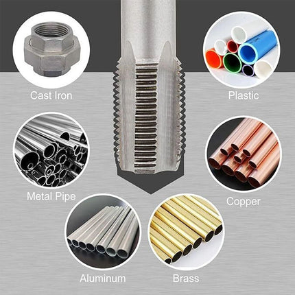 5Pc HSS Taper BSP Pipe Thread Tap Set HSS Screw Cutting 1/8" 1/4" 3/8" 1/2" 3/4"