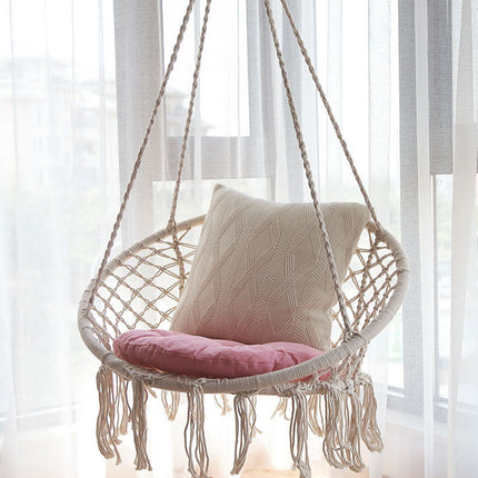 Hammock Chair Macrame Cotton Swing Bed Relax Indoor Outdoor Hanging Garden