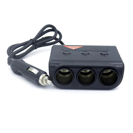 3 Way 12V 24V Multi Socket Car Cigarette Lighter Splitter USB Charger Adapter