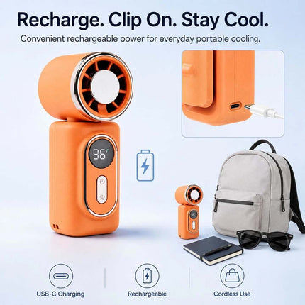 Portable Mini Semiconductor Cooling fan 5-Speed Airflow Control Rechargeable