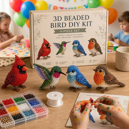 2026 Tiny 3D Beaded Animal DIY Kit, Cute Bird & Animal Beading Craft Set