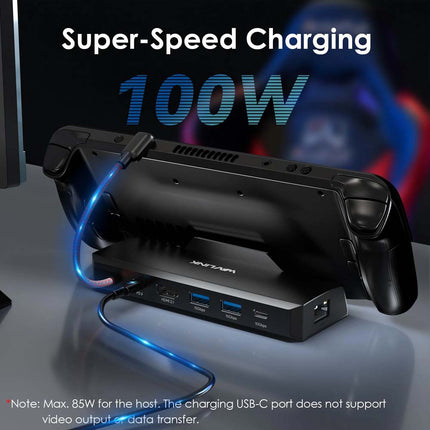 Docking Station for Steam Deck/ROG 4K@144Hz USB-C Dock 100W PD 3x 10G USB 3.2
