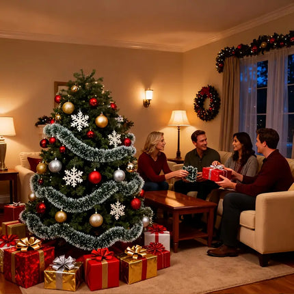 10 Pcs Christmas Tinsel Party Xmas Garland Decoration Tree Home Decor Ornaments Green