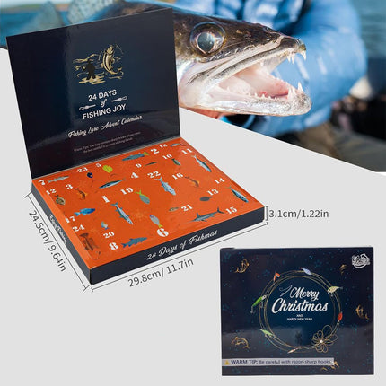 2026 Fishing Advent Calendar 24 Day Christmas Countdown Fishing Lures Tackle Set