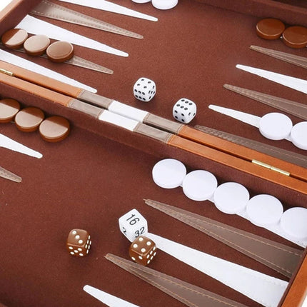 Backgammon Board Game Set Leather Classic Backgammon Game for Party Home Reunion