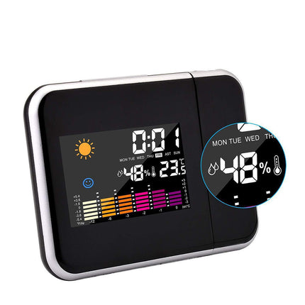 Smart Digital LED Projection Alarm Clock Temperature Time Projector LCD Display