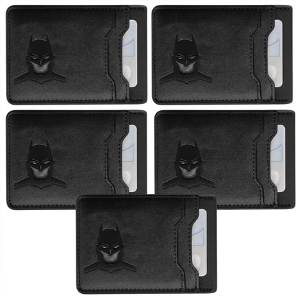 5Pcs Leather Bat ID Wallet Superhero Face Eyes Cutout Card Holder Perfect Gift
