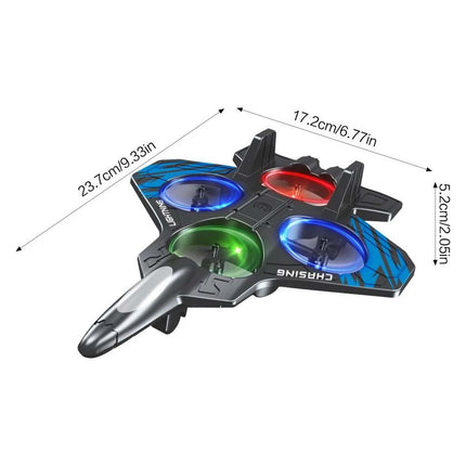 Foam Remote Control Airplane with Light RC Plane 360° Flip Fighter Jet Toy Drone