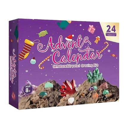 24 Day Christmas Countdown Advent Calendar Gem Mineral Crystal Stone Xmas Gift