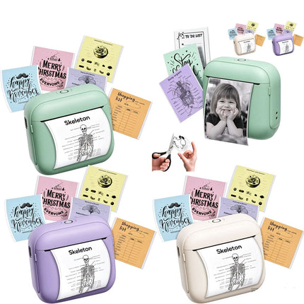 Mini Pocket Thermal Printer Bluetooth Wireless Photo Notes Inkless Sticker Paper