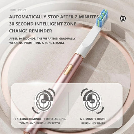 Sonic Toothbrush Rechargeable Electric Toothbrush with 2 Brush Heads  (Pink)