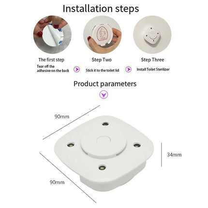 Sensor Activated UV Sterilisation USB Rechargeable Toilet Seat Light Fixture