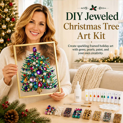 1 Set DIY Christmas Tree Art Kit Gem Art Jeweled Holiday Craft Kit Decoration