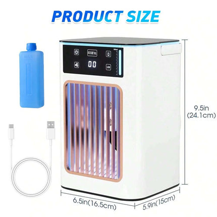 Evaporative Air Cooler Conditioner Portable Cooling Fan 6L Humidifier LED Light