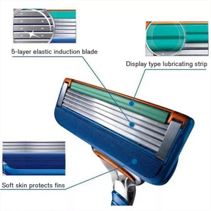 40PSC Shaving Razor Blades Refills Compatible for Gilette Fusion 5 Proglide Blue