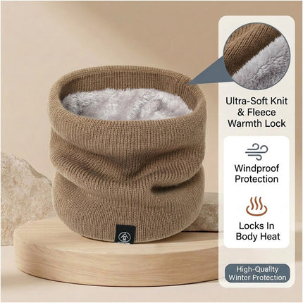 For Women Men Neck Warmer Tube Winter Knitted Scarf Thermal Warm Thicken Chunky Brown