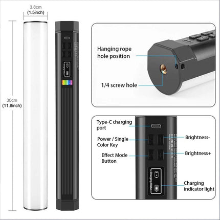 30cm Magnetic RGB Handheld Light Wand Full Color LED Tube for Camera Shooting