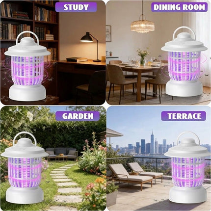 Electric LED Insect Zapper Mosquito Trap Catcher Lamp - White