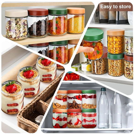 4X 500ml Glass Jars with Lid Small Food Candy Storage Mason Jam Bottle Container