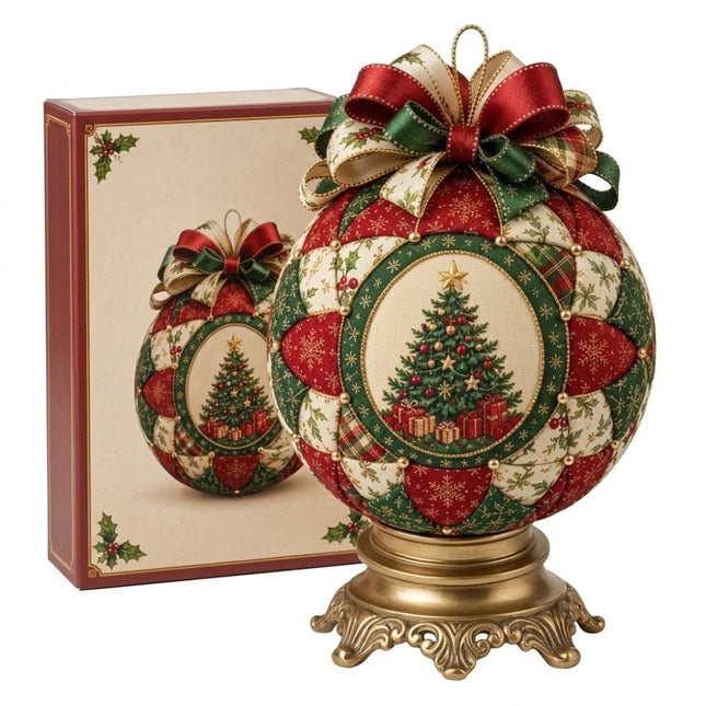 DIY Christmas Tree Patchwork Ornament Kit – Holiday Craft Sewing Kit for Beginners and Adults