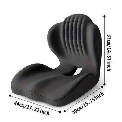 Black Memory Foam Seat Cushion w/Lumbar Support Pillow for Back & Sciatica Pain Relief
