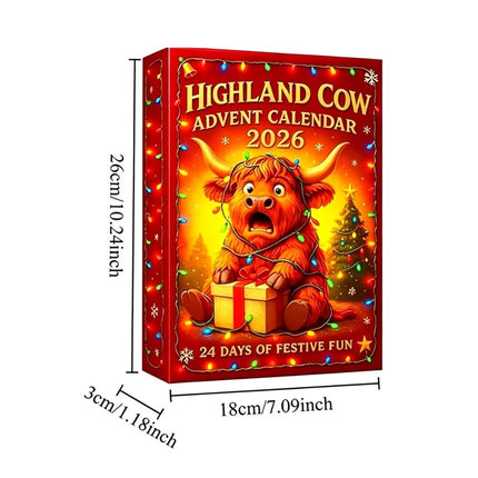 Highland Cow Advent Calendar 2026 24 Days Countdown Calendars 24 3D Cow Doll Style B