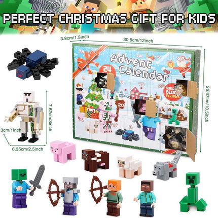 24 Days Christmas Mine craft Countdown Advent Calendar Toy Surprise Xmas Gift