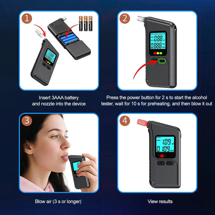 Breathalyzer Alcohol Tester Breath Test LCD Display Analyzer Tester Breathalyzer