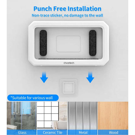 IPX7 Waterproof Phone Holder Touch Screen for Shower Bathroom 6.7" White