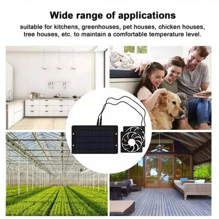 12V 40W Solar Panel Dual Exhaust Roof Attic Fan Air Ventilation Van Greenhouse