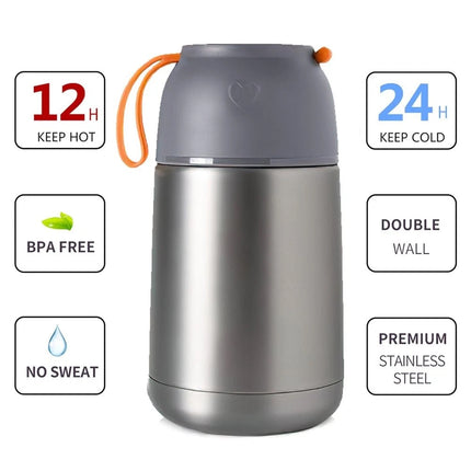 650ML Thermos Stainless Steel Flask Hot Insulated Vacuum Bottle Water Tea/Coffee