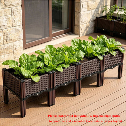1Pcs Raised Garden Bed Planter Box Outdoor Herb Flower Vegetable Plastic Grow Pot