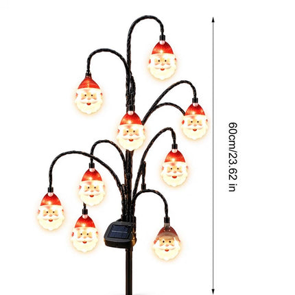 Magical Solar Christmas Stake Lights With Auto-On Weatherproof Garden Pathway Santa Face Light