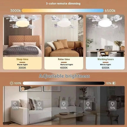 E27 LED Ceiling Fan Light Dimmer Function Ceiling Light Drone Shaped Fan 50cm