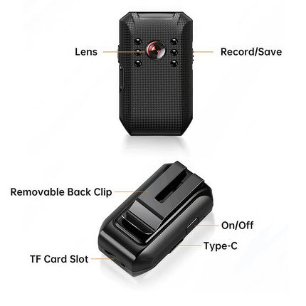 Police Body Camera HD 1920P Video DVR Clip IR Night Cam Worn Bodycam Camcorder