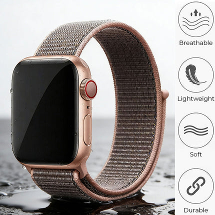 Nylon Woven Sport Loop Band For Apple Watch Pink Purple